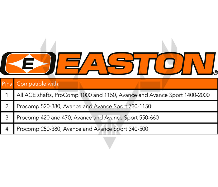 Easton 4mm pinniadapteri 12kpl